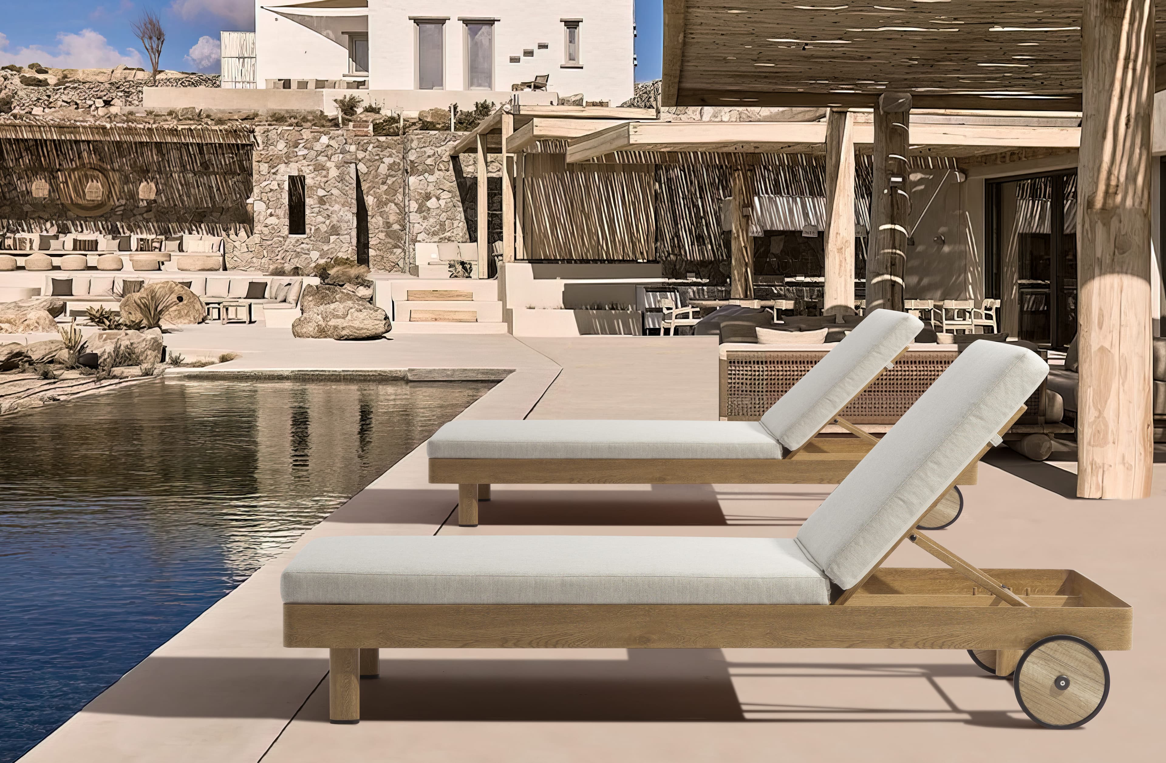 Shezlong Dune me Rrota - Imazh 1